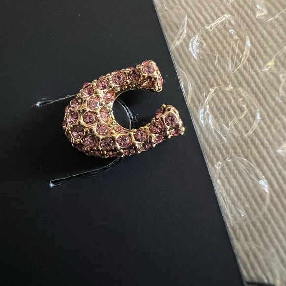 COACH Pave Signature C Pave Stud Earrings - Picture 2 of 8
